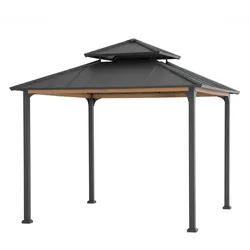 Sunjoy Stahl Pavillon Gazebo Pasu - 300cm x 300cm, anthrazit