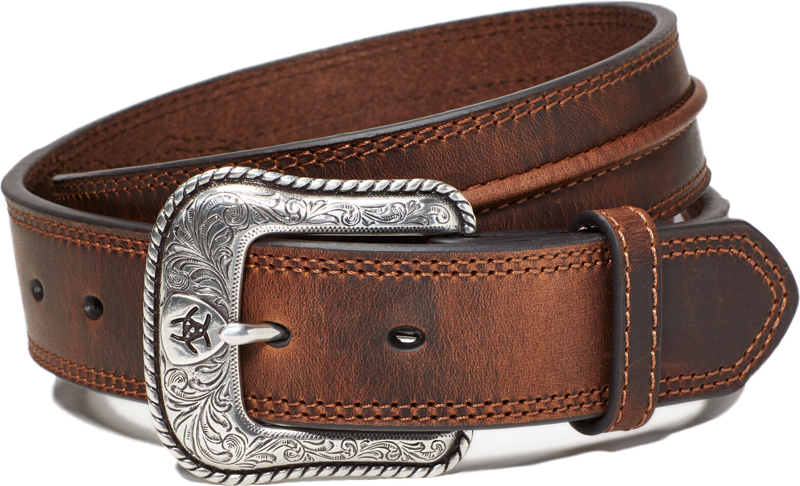 Men's Taylor Belt in Medium Brown Leather, Size: 34 by Ariat