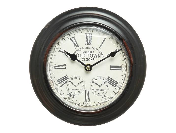 Horloge murale Azito Tôle d’acier laquée 22 x 22 x 4cm Noir