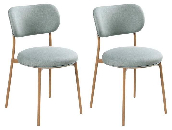 BELIANI Esszimmerstühle 2er Set Mintgrün mit Metallbeinen Holzoptik Modernes Design für Esszimmer Essbereich Küche Wohnzimmer