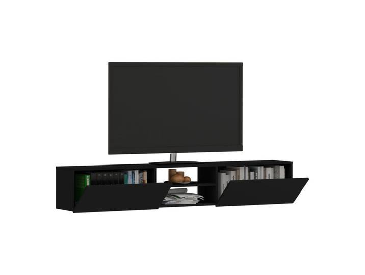 Meuble TV haaus Genova 2 portes Noir 180 x 30 x 30 cm