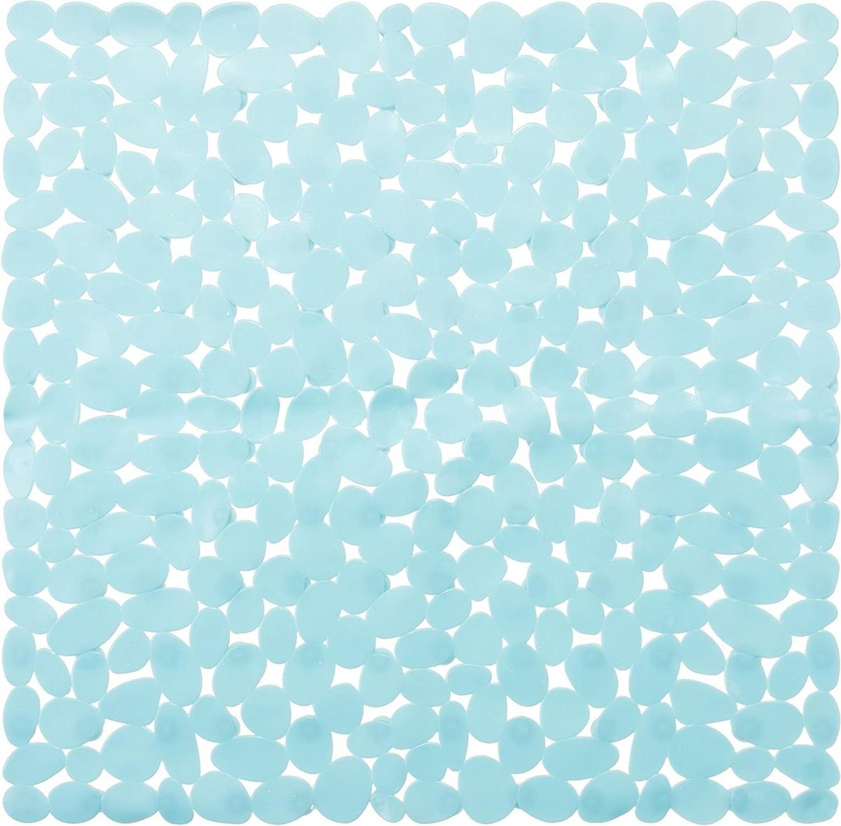 Lichtblauwe antislip douchemat met kiezelsteen design, 70 x 35 cm