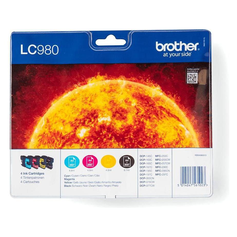 Brother LC980, Value Pack (BK, C, M, Y) (LC980VALBP)