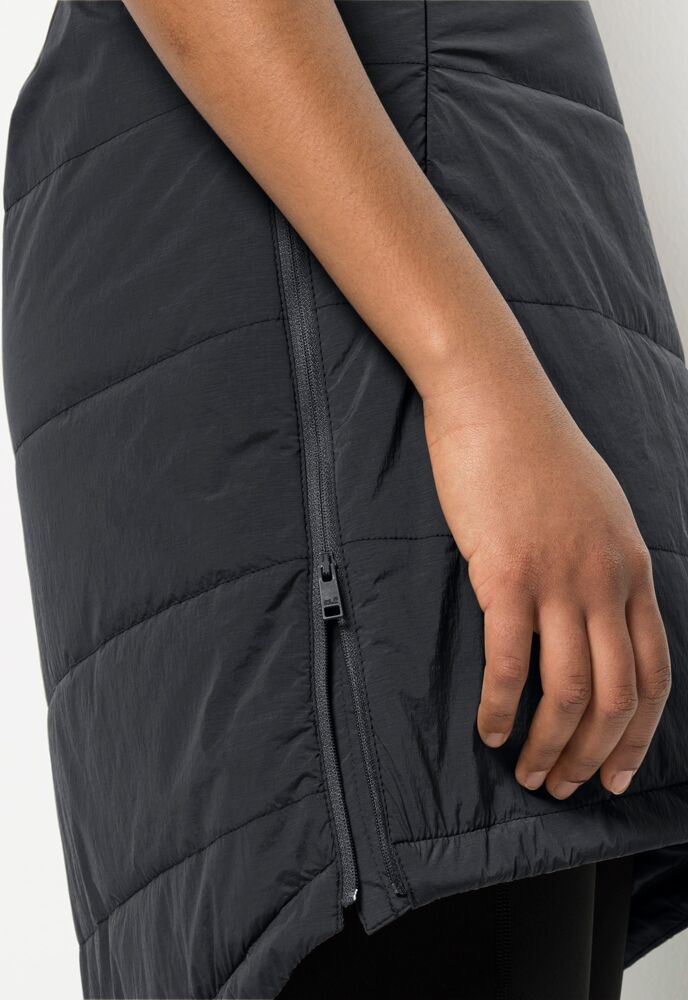 A-Linien-Rock JACK WOLFSKIN "ALPENGLUEHEN SKIRT W", Damen, Gr. XS, grau (phantom), Obermaterial: 87% Polyamid, 13% sonstige Fasern. Futter: 100% Polyester. Füllung: 100% Polyester, Röcke A-Linien-Rock, Winterrock, warm, winddicht und wasserabweisend phant