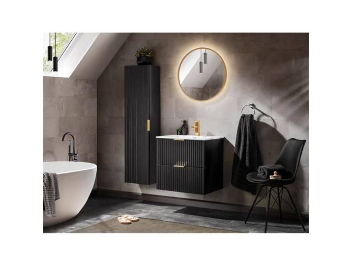 Ensemble meuble vasque 60 cm + 2 éléments - Georgia Black
