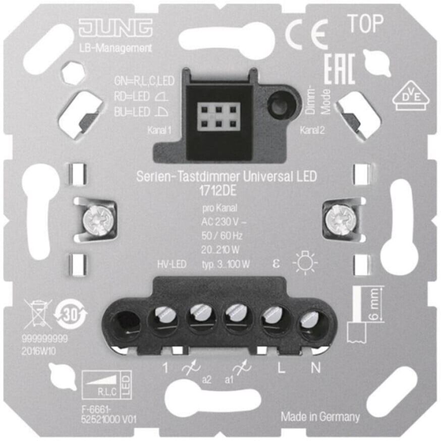 Jung Serien-Tastdimmer 1712DE Universal LED Unterputz)
