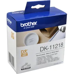 Brother PT Etiketten DK11218  weiss rund  24mm  1000 St. VE