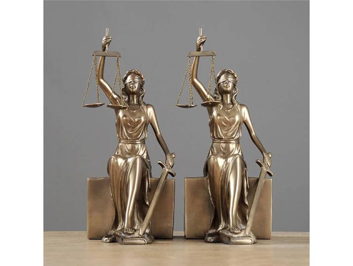 Statue de déesse de la justice grecque antique pour la décoration de la maison, serre-livres en résine, ange juste, oeuvre créative, décoration de salle d'étude, ensemble de 2 pièces