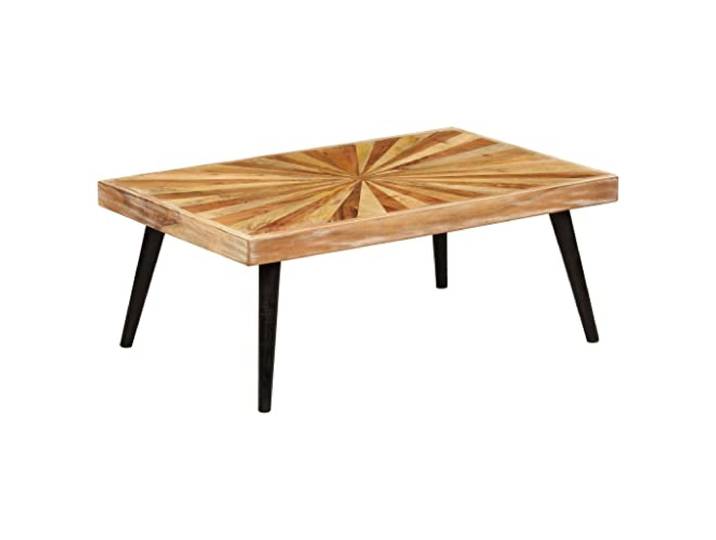 Roanoer Couchtisch Massivholz Mango 90x55x36 cm Wohnzimmertisch Rustikaler Beistelltisch aus Mangoholz als stilvoller Blickfang für Wohnzimmer und Lounge, unkompliziert aufgebaut.