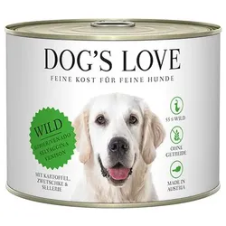 Dog's Love Classic 200g Dose Hundenassfutter 6 x 200 Gramm Wild mit Kartoffel, Zwetschke & Sellerie