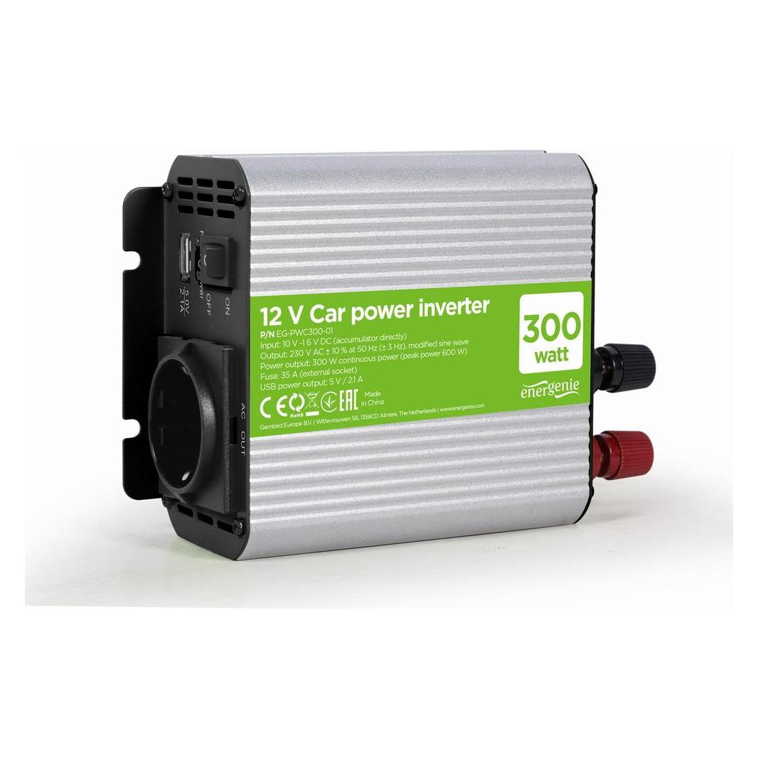 Gembird EG-PWC300-01 power adapter/inverter Auto Grey (EG-PWC300-01)