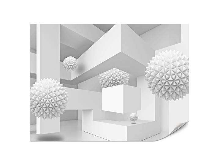 FOTOTAPETE für Wohnzimmer Abstrakte Kugeln Geometrie Illusion 200x140