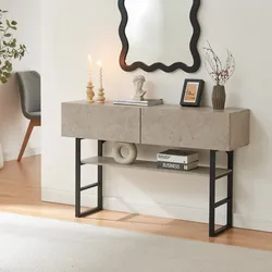 Konsolentisch Varberg 75x120x30 cm Betonoptik, hell [en.casa]