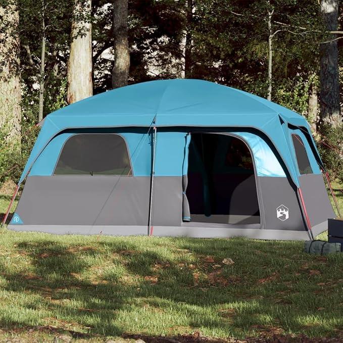 Familienzelt für 10 Personen Blau Wasserdicht, Caming Zelt, Camping Tents, Camping-Zelt - 94534