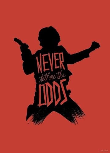 Komar Muurafbeelding Star Wars Silhouette Quotes Han Solo - Poster - Multicolour - Breedte: 50 cm, Hoogte: 70 cm