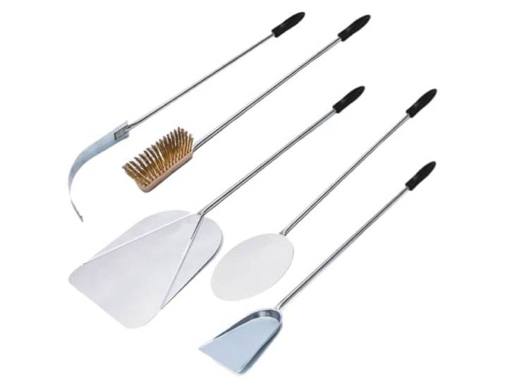 GIEMME Pizzaschaufel Set 5-teilig für Pizza Ø30 cm, 113 cm Stiel Polymergriff; für Öfen bis 110 cm Tiefe; für den Hausgebrauch; hergestellt in Italien
