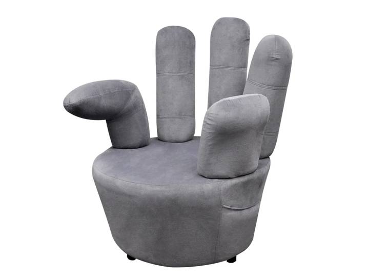 Vidaxl - Chaise En Forme De Main Gris Velours