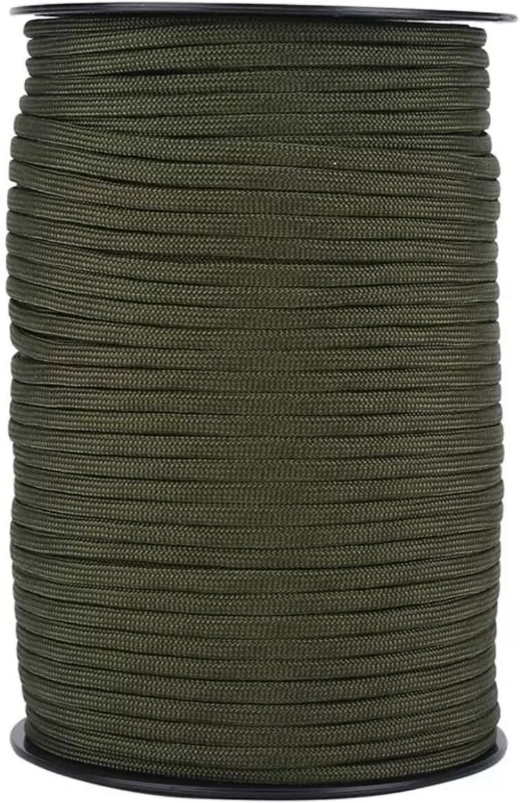 INF 100m Paracord-Rolle – 9-core Polyester 4mm, Outdoor Survival-Seil für Camping, Rettung und Zeltsicherungen Dunkelgrün