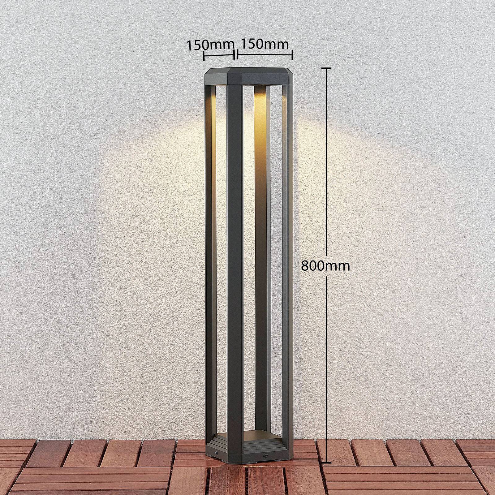 LED Wegeleuchte Fery Lucande, alu / grau / zink, Aluminium, Modern, LED Außenleuchte