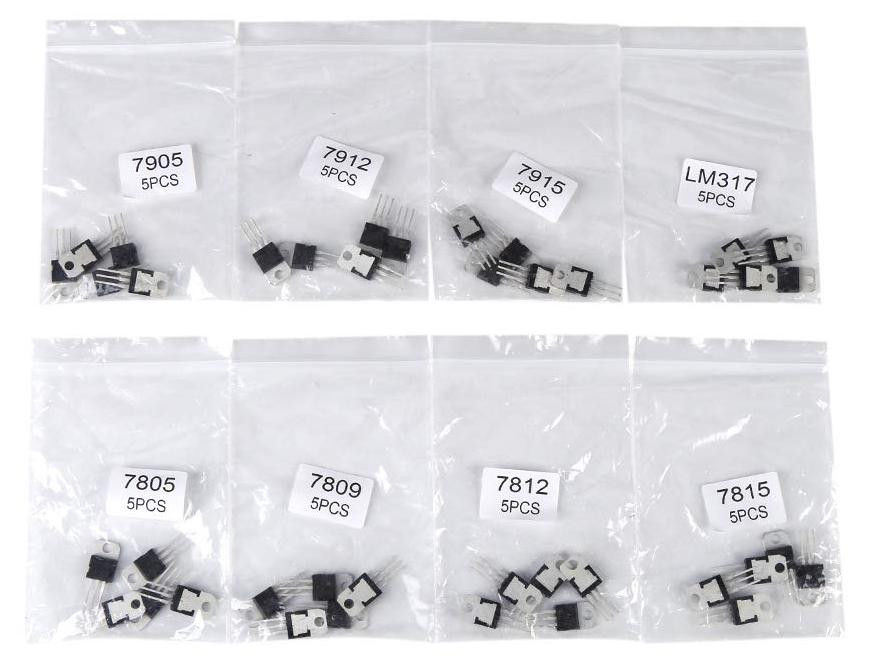 Dripio Assortiment spanningsregelaars 40 stuks 8 types TO-220 7805–7915