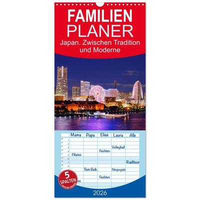 Familienplaner 2026 - Japan. Zwischen Tradition und Moderne mit 5 Spalten (Wandkalender, 21 x 45 cm) CALVENDO