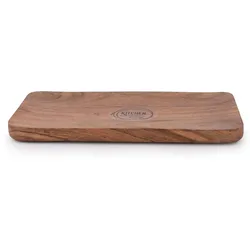 Decoris Frühstücksbrettchen 22x12cm Holz Akazie rechteckig rutschfest Brotzeitbrett Vesperbrett Holzbrettchen Servierbrett Brotzeit Vesper Frühstück Abendbrot