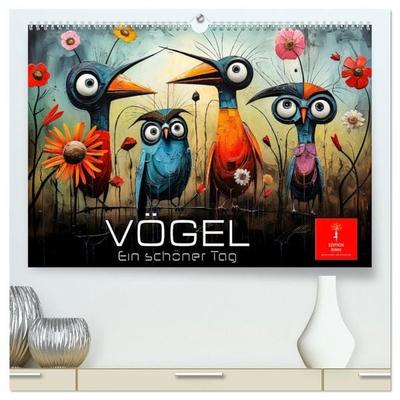 Vögel - ein schöner Tag (hochwertiger Premium Wandkalender 2027 DIN A2 quer), Kunstdruck in Hochglanz