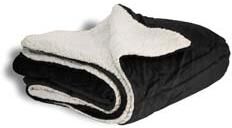 Alpine Fleece 8712 Micro Mink Sherpa Blanket in Black   Cotton LB8712