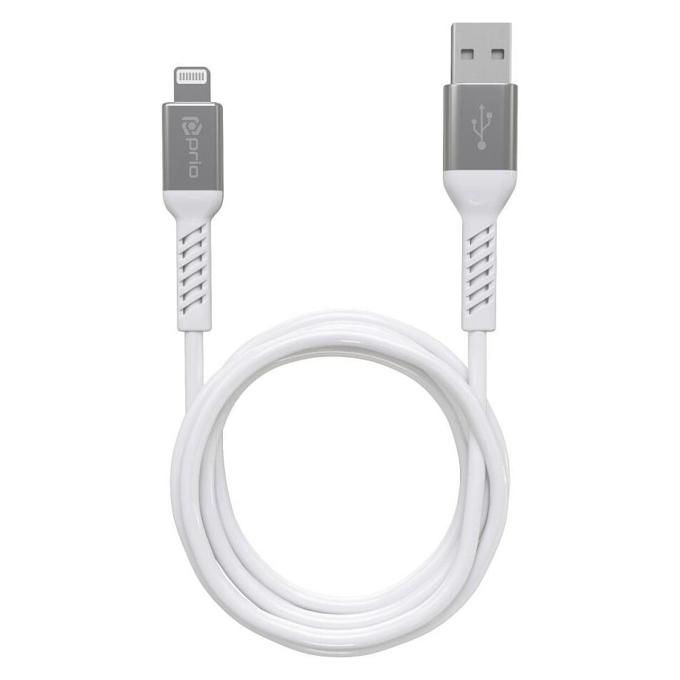prio Charge & Sync USB A auf Lightning Kabel Mfi zertifiziert 2m weiss (2 m) (PCA-1126)