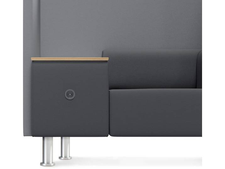 rocada Stuhl Sitzsofa Soft Einzelsitz + Tisch grau