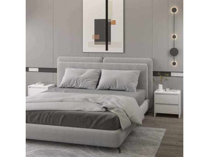 HEFZGDB Nachttische 2 STK. Weiß 45x34,5x44,5 cm Holzwerkstoff mit 2 Schubladen Stauraum, Robuste Nachtschränke Elegantes Design für Wohnzimmer Schlafzimmer