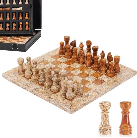 Schachspiel - Marmor - Handgefertigte Aufbewahrungsbox - Elegante Dekoration - Für Erwachsene