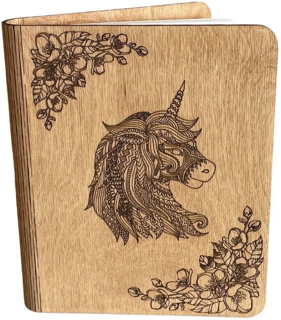 Carnet en bois Licorne Creatif'Note - Creatif Wood