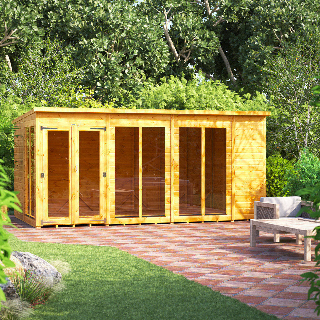Powersheds 14 x 8ft Timber Tongue & Groove Pent Summerhouse