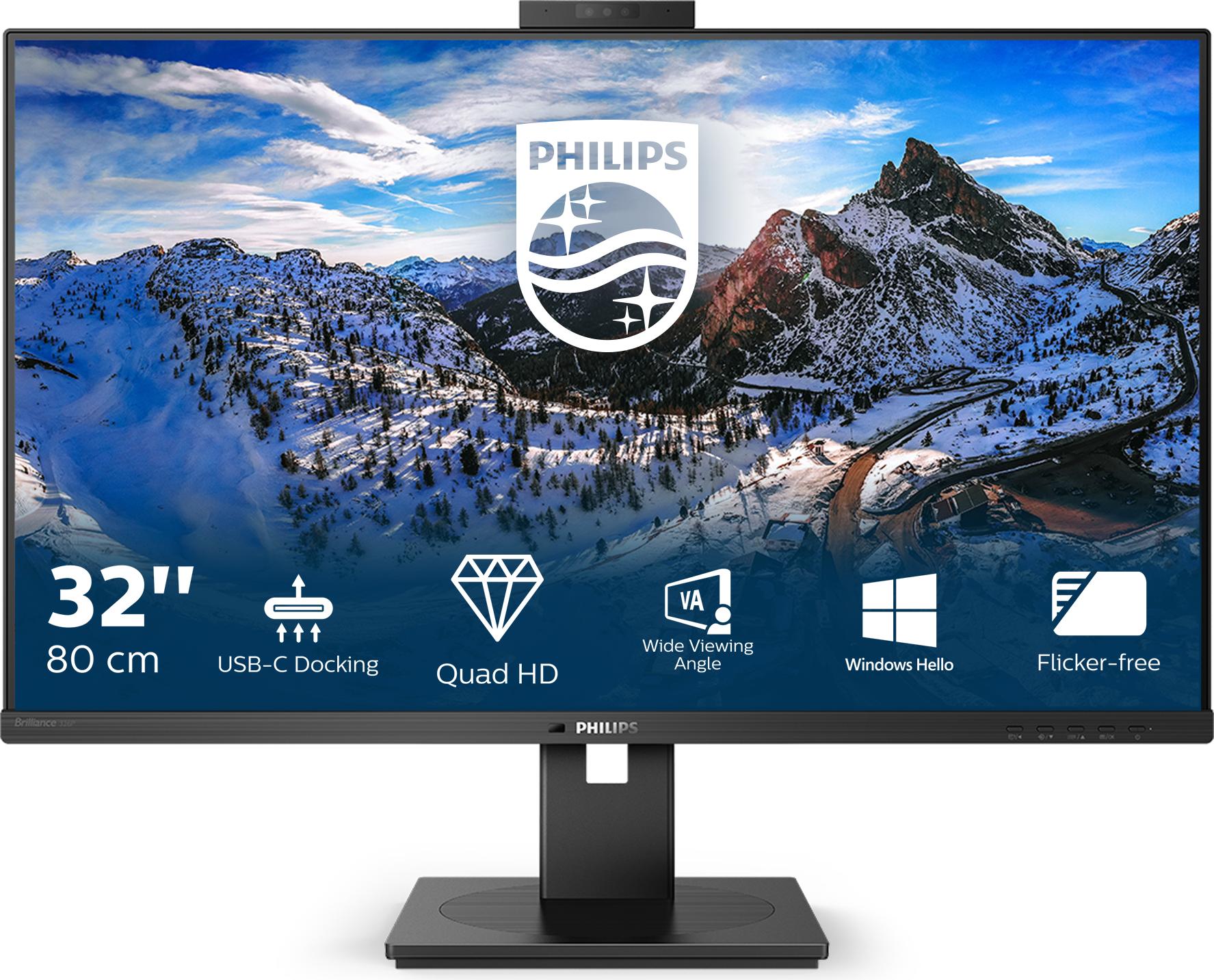 Philips P Line 326P1H/00, 80 cm (31.5"), 2560 x 1440 Pixel, Quad HD, LED, 4 ms, Schwarz