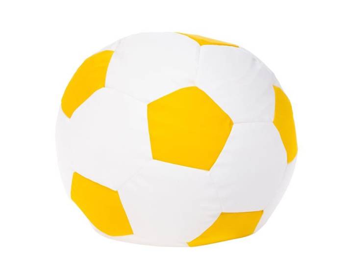 Football Pouf L en Simili Cuir Pouf Fauteuil Gaming Enfant 90x55cm Jaune Citron - Ecopuf