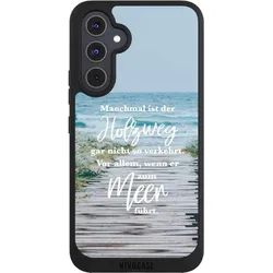 Nivocase Handyhülle für Samsung Galaxy A54 5G Hülle NIVOpure Case Schwarz Statement Strand Spruch (Samsung Galaxy A54 5G), Smartphone Hülle, Schwarz