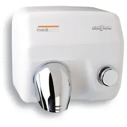 Händetrockner All Care Saniflow Stahl weiß 2250 W mit Druckknopf, Trocknungszeit 29 Sekunden