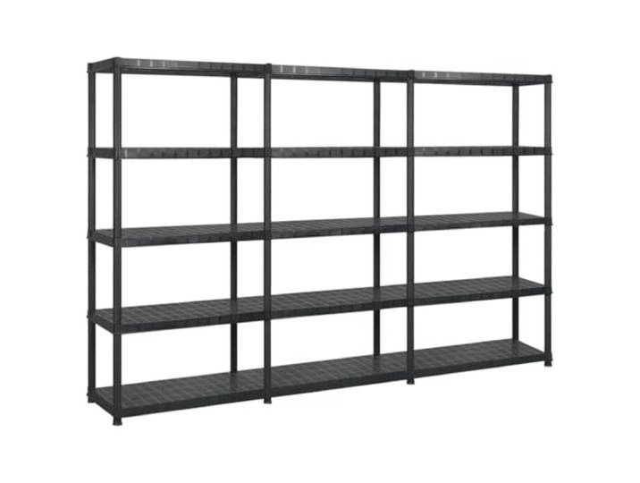 vidaXL Lagerregal mit 5 Böden Schwarz 255x40x185 cm Kunststoff