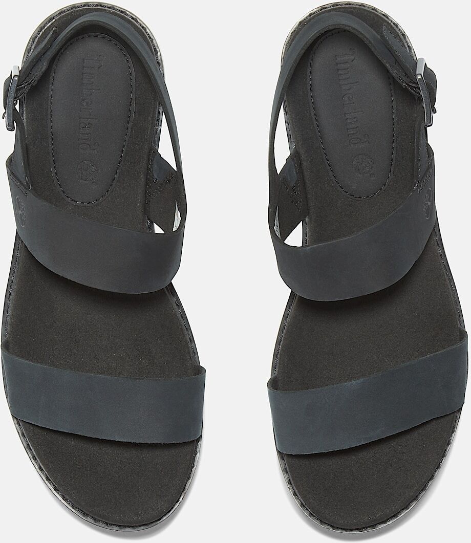 Sandale TIMBERLAND "SAFARI DAWN BACKSTRAP SANDAL", Damen, Gr. 39, jet schwarz, Leder, Schuhe Sandale, aus Leder jet schwarz 39