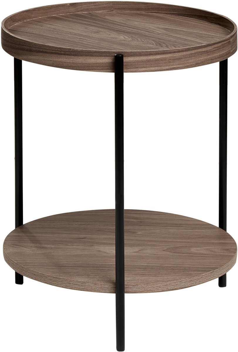 Beliani Bijzettafel Donkerbruin MDF