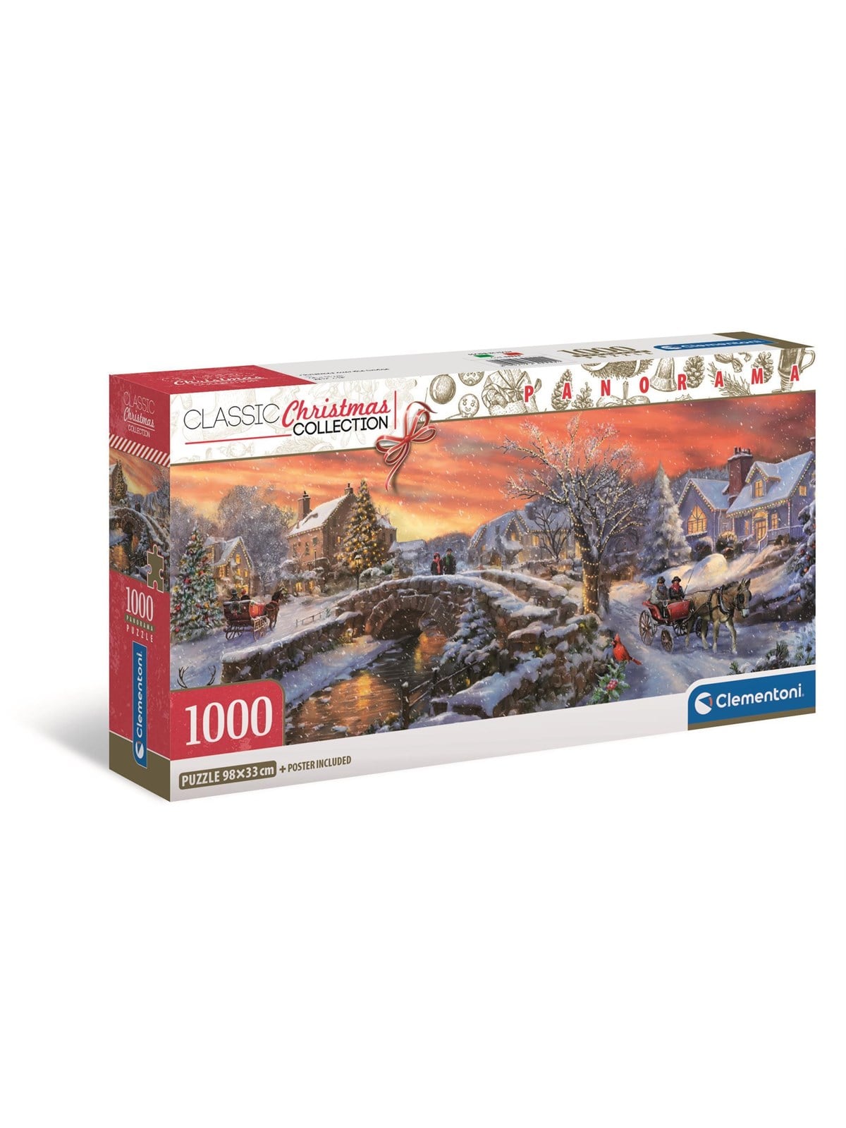 Clementoni HQC Panorama Jigsaw Puzzle: Christmas over the Bridge 1000 pieces 2D Puzzles