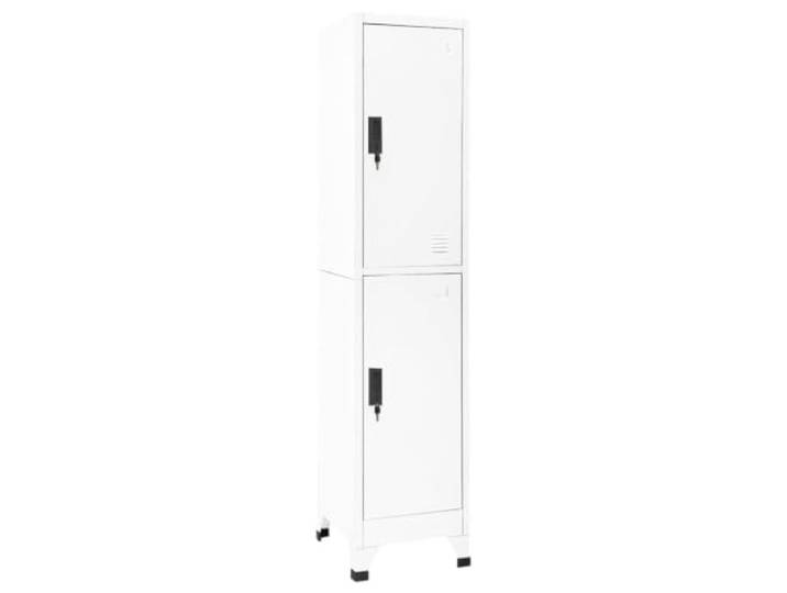 GPWERSDF Schließfachschrank Weiß 38x45x180 cm Stahl Spind mit Kleiderbügel Spind mit Kleiderbügel, Belüftungsöffnungen, Namensschildhalter, abschließbare Türen, für Schule und Büro