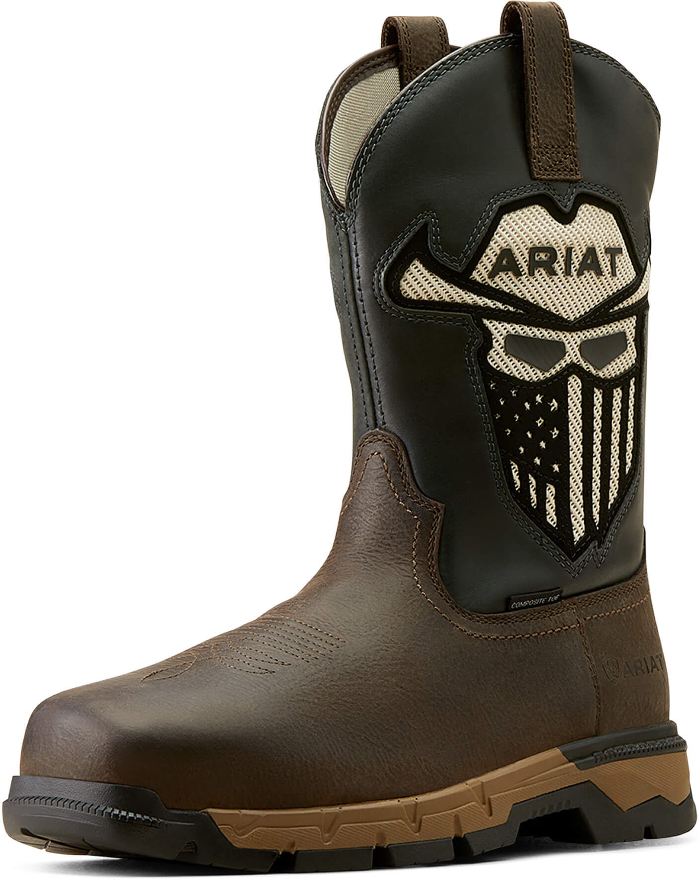 Men's Rebar Flex Western VentTEK Incognito Composite Toe Work Boots in Iron Coffee Storm, Size: 8 D / Medium by Ariat