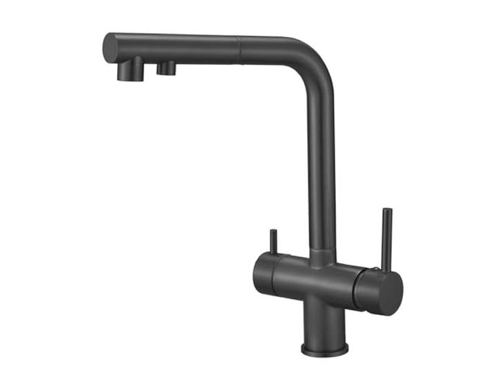 SWENEEN Küchenarmatur Mit 3-Zoll-Schlauch, Schwenkfunktion, Wasserfilter Und Verstellbarer Mischbatterie Für Einfache Bedienung Und Vielseitige Einsatzmöglichkeiten. Hergestellt,Negro