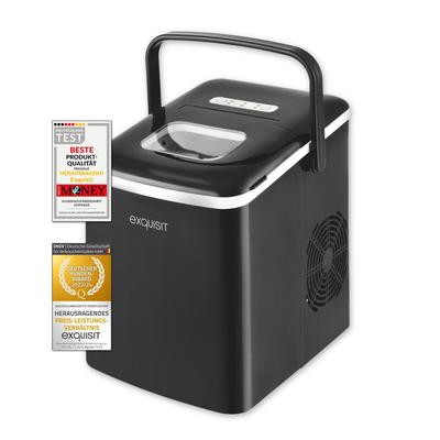 Exquisit Eiswürfelbereiter EM 6002 sw | Eiswürfelzubereitung 13kg in 24h | 1,8 L Wassertank | 120 W | schwarz