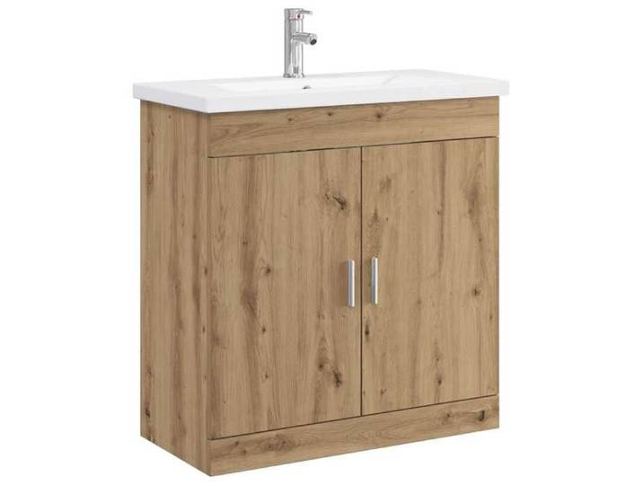 NOUVEAU Cabinet de salle de bain - Ensemble de mobilier de salle de bain - Chêne artisanal - Anti l'humidité - 81x40x84.5cm 39170
