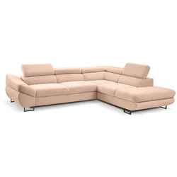 Ecksofa Fabio Stoff Rosa