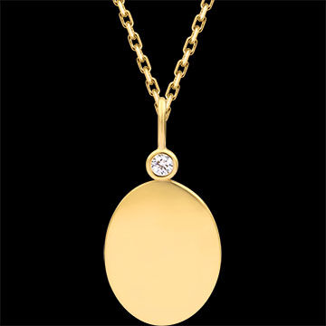 Edenly Ovale Medaille Elodie mit synthetischen Diamanten â€“ 18-karÃ¤tiges Gelb