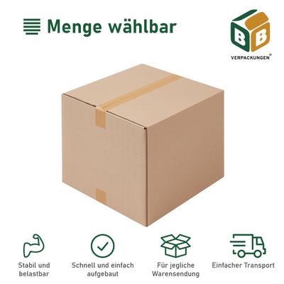 BB-Verpackungen GmbH 500 x Faltkarton (500 x 500 x 400 mm) stabil 2-wellig Versandkarton Päckchen DHL Hermes Schachtel Box Paket braun BB-Verpackungen
